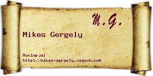 Mikes Gergely névjegykártya